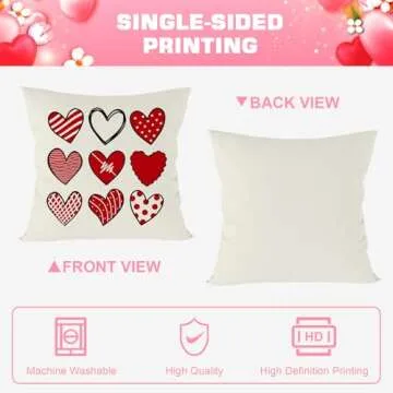 FUYUCHEN Valentine's Day Pillow Covers 18x18 Set of 4