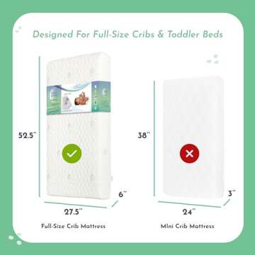 Evolur Comfort Cool Flow Foam Crib & Toddler Mattress Waterproof & Greenguard Certified