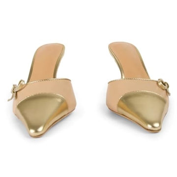 CKSNDLF Elegant Bow Tie Kitten Heels for Women