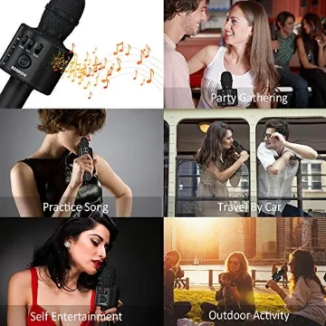 BONAOK Wireless Bluetooth Karaoke Microphone - Q37
