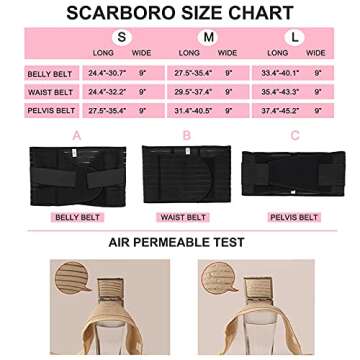 SCARBORO 3 In 1 Postpartum Belly Band Wrap For Pregnancy C Section Post Party Recovery Binder Faja Postparto Waist Trainer Girdle for Women Shapewear