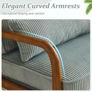 VINGLI Upgraded Premium Corduroy Accent Chair,Upholstered Arm Chair,Solid Wood Comfy Reading Chair with Lumbar Pillow, Mid Century Modern Chairs for Living Room,Bedroom,Guest Room,Light Teal