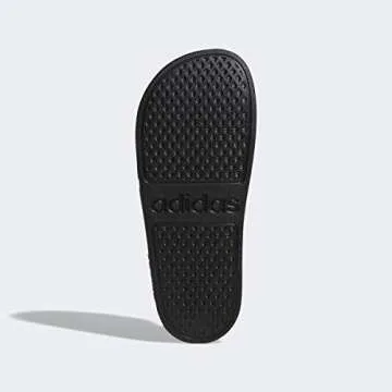 adidas Women's Adilette Aqua Slide Sandal, Core Black/White/Core Black, 7