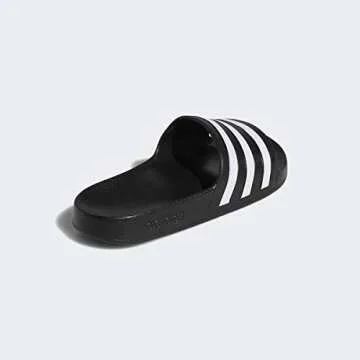 adidas Women's Adilette Aqua Slide Sandal, Core Black/White/Core Black, 7