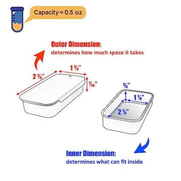Cubic Ape Slide Top Tin Containers for Lip Balm, Solid Perfume (0.5 oz, 16-Pack, w/Labels) - (Small) Empty Cosmetics Metal Boxes with Sliding Lids (Gloss White)