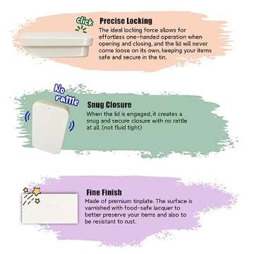 Cubic Ape Slide Top Tin Containers for Lip Balm, Solid Perfume (0.5 oz, 16-Pack, w/Labels) - (Small) Empty Cosmetics Metal Boxes with Sliding Lids (Gloss White)