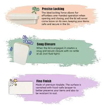 Cubic Ape Slide Top Tin Containers for Lip Balm, Solid Perfume (0.5 oz, 16-Pack, w/Labels) - (Small) Empty Cosmetics Metal Boxes with Sliding Lids (Gloss White)