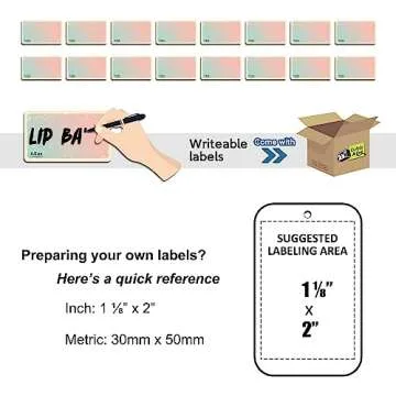 Cubic Ape Slide Top Tin Containers for Lip Balm, Solid Perfume (0.5 oz, 16-Pack, w/Labels) - (Small) Empty Cosmetics Metal Boxes with Sliding Lids (Gloss White)