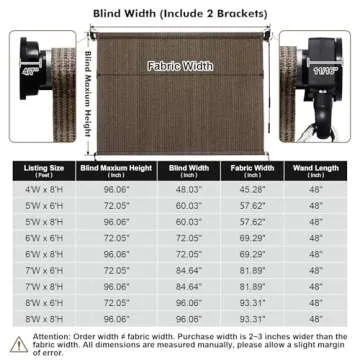 Artpuch Outdoor Roller Shade for Patios and Gazebos - Mocha