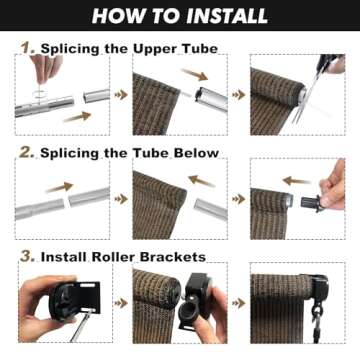 Artpuch Outdoor Roller Shade for Patios and Gazebos - Mocha