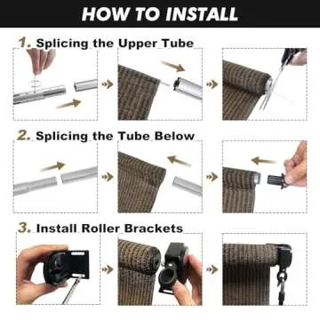 Artpuch Outdoor Roller Shade for Patios and Gazebos - Mocha