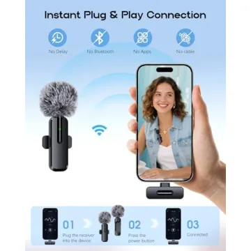 Wireless Mini Microphone for iPhone - Lavalier Clip-on Mic
