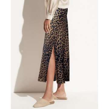 Trendy Elastic Waistband Satin A Line Maxi Skirt