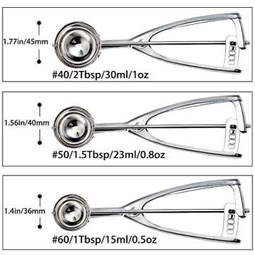 Cookie Scoop Set, Small/1 Tbsp, Medium/1.5 Tbsp, Large/2 Tbsp, Cookie Scoops for Baking Set of 3, Co...