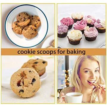 Cookie Scoop Set, Small/1 Tbsp, Medium/1.5 Tbsp, Large/2 Tbsp, Cookie Scoops for Baking Set of 3, Cookie Dough Scoop