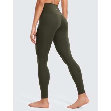 CRZ YOGA Butterluxe High Waisted Lounge Leggings 28'' - Workout Yoga Pants for Women Buttery Soft Olive Green Medium