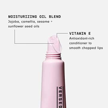 Versed Silk Slip Conditioning Lip Oil, Clear - Lip Balm and Gloss Alternative with Jojoba Oil and Vi...