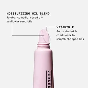 Versed Silk Slip Conditioning Lip Oil, Clear - Lip Balm and Gloss Alternative with Jojoba Oil and Vi...