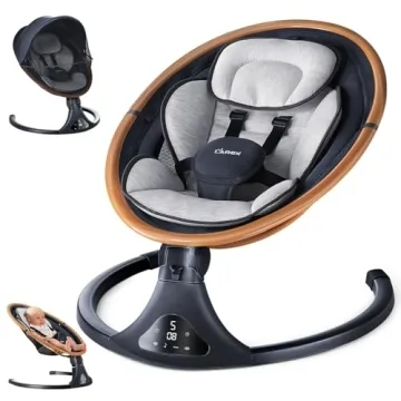 LAREX Baby Swings to Toddler-Electric Infant Swing with Remote Control, Rocker with 5 Speeds, 5 Poin...