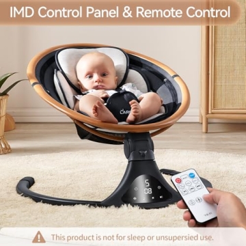LAREX Electric Baby Swing with Remote Control 5 Speeds