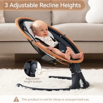 LAREX Electric Baby Swing with Remote Control 5 Speeds