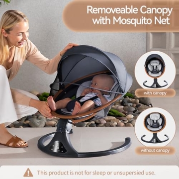 LAREX Electric Baby Swing with Remote Control 5 Speeds