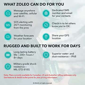 ZOLEO Satellite Communicator Two-Way Global SMS Text Messenger & Email, Emergency SOS Alerting, Check-in & GPS with Universal Mount Accessory Kit – RAM Mount, DC Car Charger, USB Cable, & Cradle Kit