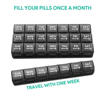 TookMag Monthly Pill Organizer 28 Day Medicine Case