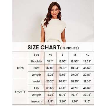 Bianstore Women's Two Piece Outfits Knit Sweater Set Solid Pullover Tops and Elastic Waist Short Pants Lounge Sets (White-S)
