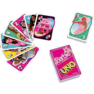 Mattel Games UNO Barbie The Movie Card Game for Kids & Adults Featuring Characters Graphics & Specia...
