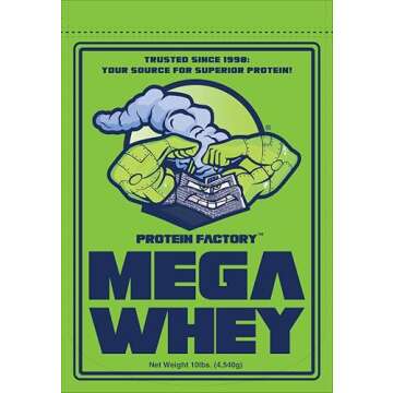 Protein Factory Unflavored Whey Protein Powder 10lb Pack - 25g of Protein with BCAA & Glutamine for ...