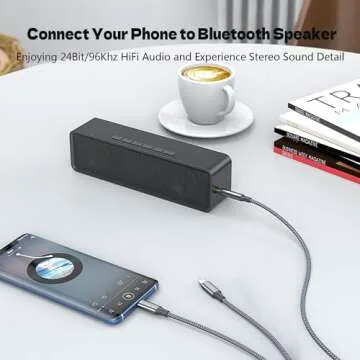 Aux Audio Cable for iPhone, 2 in 1 USB C to 3.5mm Aux Audio Lightning to 3.5mm Audio Cable Fit with iPhone 16 15 Plus/14/13/12/11/XR, Galaxy S24/S23/S22, Pixel 8/7/6/5, iPad to Car Stereo Speaker 4FT
