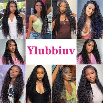 Ylubbiuv Water Wave Lace Front Wig 100% Unprocessed Human Hair