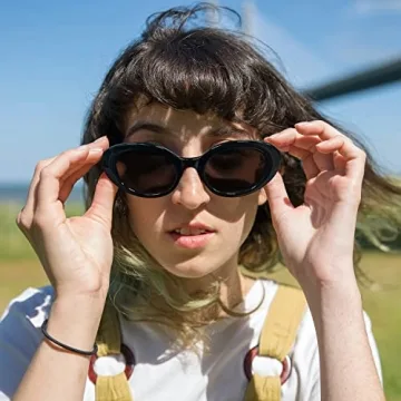 FEISEDY Retro Oval Sunglasses with UV400 Protection
