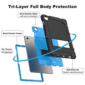 Rantice Galaxy Tab A8 Case with Kickstand, Rugged Protection