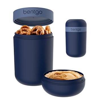 Bentgo Snack Cup - Reusable Snack Container with Leak-Proof Design, Toppings Compartment, and Dual-S...