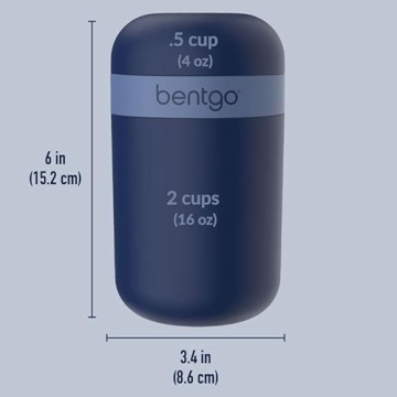 Bentgo Snack Cup - Reusable Snack Container with Leak-Proof Design, Toppings Compartment, and Dual-Sealing Lid, Portable & Lightweight for Work, Travel, Gym - Dishwasher Safe (Navy)