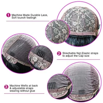 ANDRIA Green Wig with Bangs - Vibrant Ombre for Women