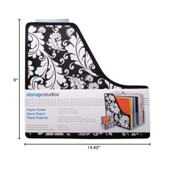 Storage Studios Projections Paper Holder with 10 Expandable Sections, 14.625 x 9 x 14.25 Inches, Black and White (CH92650)