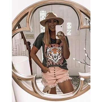 Aoang Womens Funny Cute Graphic T Shirt Short Sleeve Summer Shirts Dark Gray