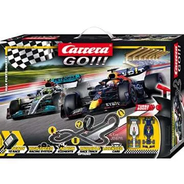 Carrera GO 62548 Max Performance Electric Powered Slot Car Racing Kids Toy Race Track Set Includes 2 Hand Controllers and 2 Cars in 1:43 Scale
