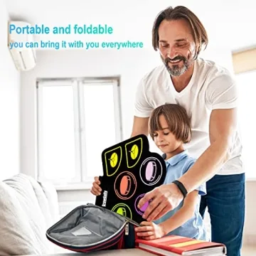 Electric Kids Drum Set with Recording & Light Up Sticks