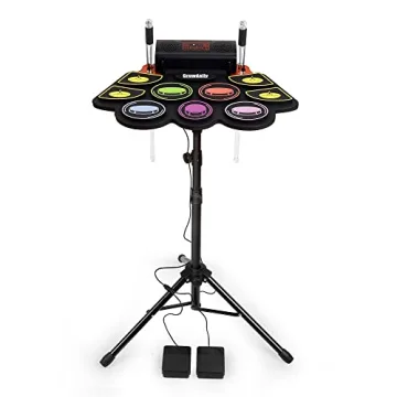Electric Kids Drum Set with Recording & Light Up Sticks