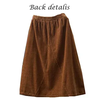 Minibee Women's Corduroy Midi Skirt for All Occasions