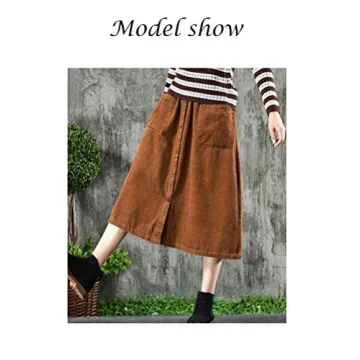 Minibee Women's Corduroy Midi Skirt for All Occasions