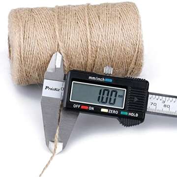 SMART&CASUAL 328Ft Jute Twine String Thin Natural Hemp Twine for Gift Wrapping Craft Plant Garden Ch...