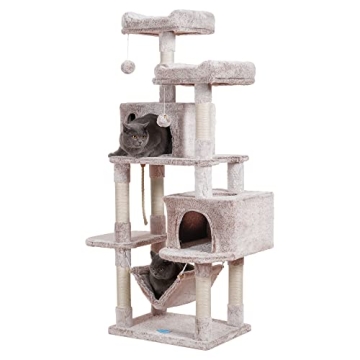 Hey-brother Large Multi-Level Cat Tree Condo – Fun Cat Tower with Sisal Posts