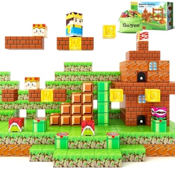 Magnetic Blocks Building Toys - Build Mine Magnet World Set, Toddler Kids Sensory Toys for Boys & Gi...