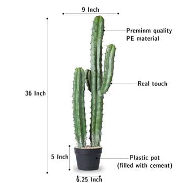 AntHousePlant 36 Inch Artificial Cactus for Home & Office Decoration