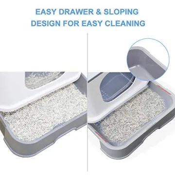 Sfozstra Cat Litter Box with Convenient Cleaning Design